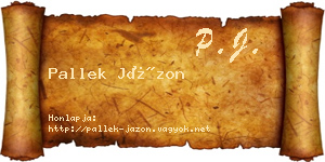 Pallek Jázon névjegykártya